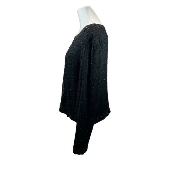 Ladies Black Silk and Glass Bead Jacket Size Large - Picture 7 of 14